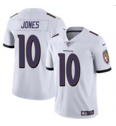 Men Baltimore Ravens 10 Emory Jones White Vapor Limited Football Jersey