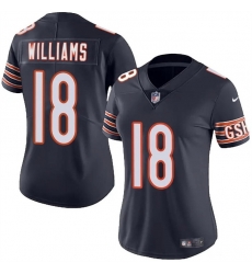 Women Chicago Bears 18 Caleb Williams Navy 2024 Draft Vapor Stitched Jersey