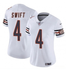 Women Chicago Bears 4 D'Andre Swift White 2024 Vapor Stitched Jersey