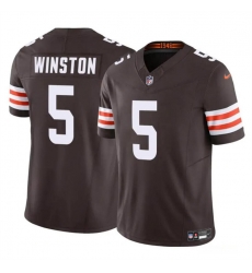 Youth Cleveland Browns 5 Jameis Winston Brown 2023 F U S E Vapor Limited Stitched Football Jersey