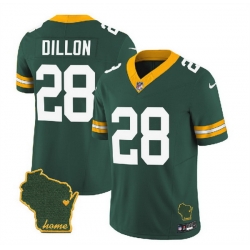 Men Green Bay Packers 28 A J  Dillon Green 2023 F U S E  Home Patch Vapor Untouchable Limited Stitched Jersey