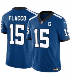 Youth Indianapolis Colts 15 Joe Flacco Blue 2024 F U S E Throwback Vapor Untouchable Limited Stitched Football Jersey