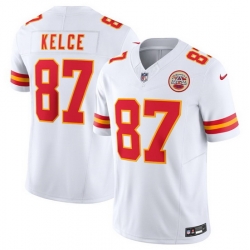 Men Kansas City Chiefs 87 Travis Kelce White 2023 F.U.S.E. Vapor Untouchable Limited Stitched Jersey
