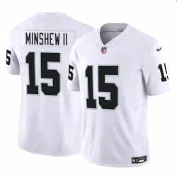 Youth Las Vegas Raiders 15 Gardner Minshew II White 2024 F U S E Vapor Untouchable Stitched Football Jersey
