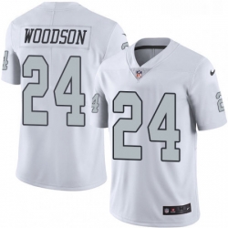 Youth Nike Oakland Raiders 24 Charles Woodson Limited White Rush Vapor Untouchable NFL Jersey
