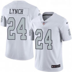 Youth Nike Oakland Raiders 24 Marshawn Lynch Limited White Rush Vapor Untouchable NFL Jersey