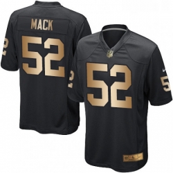 Youth Nike Oakland Raiders 52 Khalil Mack Elite BlackGold Team Color NFL Jersey
