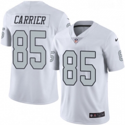 Youth Nike Oakland Raiders 85 Derek Carrier Limited White Rush Vapor Untouchable NFL Jersey