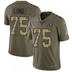 Youth Nike Raiders #75 Howie Long Olive Camo Stitched NFL Limited 2017 Salute to Service Jersey