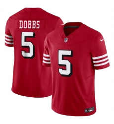 Youth San Francisco 49ers 5 Josh Dobbs 2024 F U S E  New Red Vapor Untouchable Limited Stitched Football Jersey