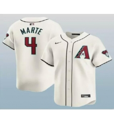 Men Arizona Diamondbacks #4 Ketel Marte 2024 White Stitched MLB Jersey