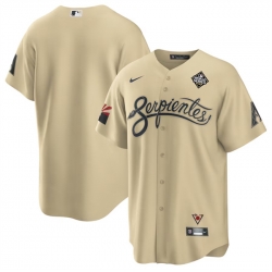 Men Arizona Diamondbacks Blank Gold 2023 World Series City Connect Cool Base Stitched Baseball Jersey