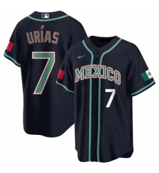 Men Mexico Baseball 7 Julio Urias 2023 Black World Baseball Classic Stitched Jersey 2