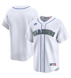 Men Seattle Mariners Blank White Throwback Cooperstown Limited Stitched Jersey