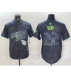 Men Tampa Bay Rays 22 Jose Siri Charcoal 2024 City Connect Limited Stitched Baseball Jersey 1