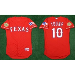 Men Texans Rangers Michael Young Red Stitched Coolbase Stitched Jersey