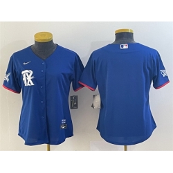 Women Texas Rangers Blank Royal 2023 City Connect Stitched Baseball Jersey