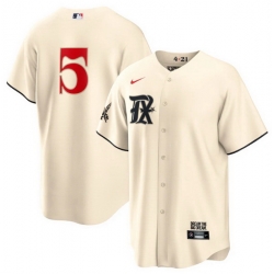 Youth Texas Rangers 5 Corey Seager Cream 2023 City Connect Stitched Baseball Jersey