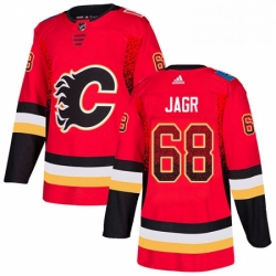 Mens Adidas Calgary Flames 68 Jaromir Jagr Authentic Red Drift Fashion NHL Jersey 