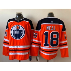 Men Edmonton Oilers James Neal 18 Adidas 2020 21 Orange Reverse Retro Alternate NHL Jersey