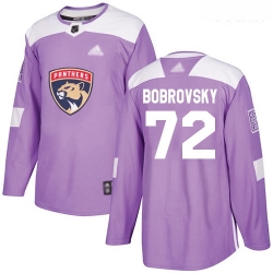 Panthers #72 Sergei Bobrovsky Purple Authentic Fights Cancer Stitched Youth Hockey Jersey