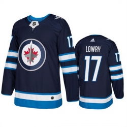 Men Winnipeg Jets 17 Adam Lowry Navy Stitched Jersey