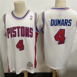 Men Detroit Pistons 4 Joe Dumars White 1988 89 Hardwood Classics Mesh Jersey