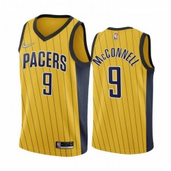 Men Indiana Pacers 9 T J  McConnell Gold NBA Swingman 2020 21 Earned Edition Jersey