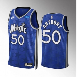Men Orlando Magic 50 Cole Anthony Blue 2023 24 Classic Edition Stitched Basketball Jersey