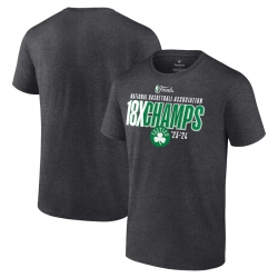 Men Boston Celtics Heather Charcoal 18 Time Finals Champions Steal The Ball T Shirt  