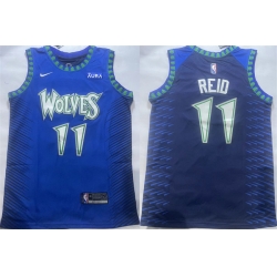 Men Minnesota Timberwolves 11 Naz Reid Blue City Edition Stitched Jersey