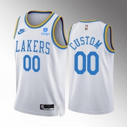 Men Los Angeles Lakers Customized 2022 23 White Classic Edition Stitched Basketball Jersey