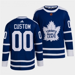 Men Women Youth Toronto Maple Leafs Black Custom Blue 2022 Reverse Retro Stitched Jersey